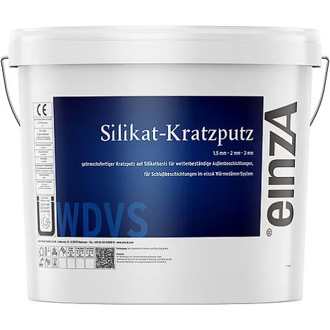einzA Silikat Kratzputz weiß