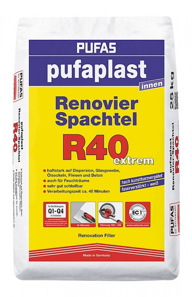 Pufas Renovierspachtel R 40 extrem Pufas Renovierspachtel R 40 extrem