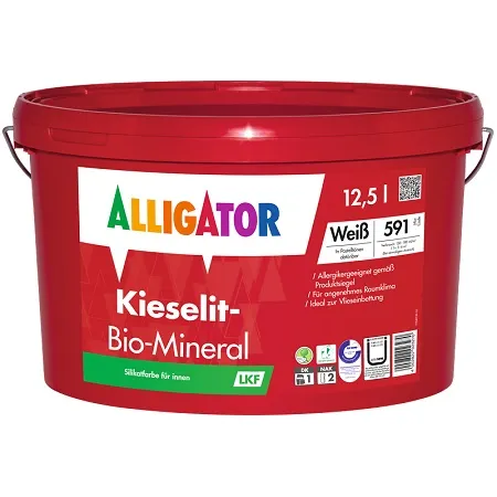 Alligator Kieselit Bio Mineral Wandfarbe weiß